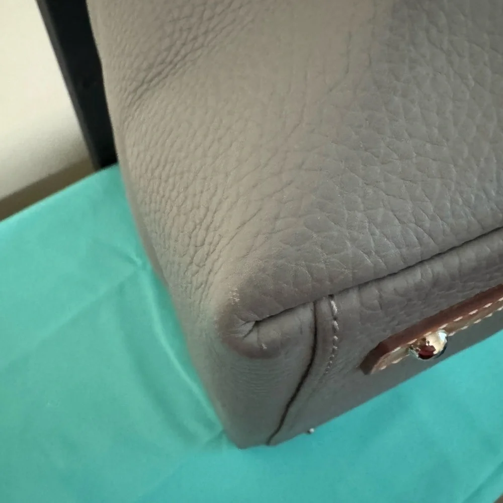 Dooney & Bourke Gray Leather Hobo Bag - Picture 7 of 14